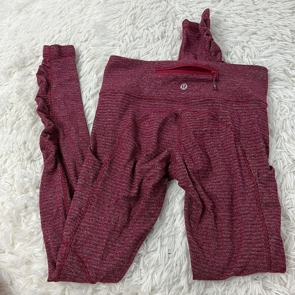 Lululemon Speed Tight *Rulu Mini Check Pique Bordeaux Drama Heathered - Picture 5 of 6